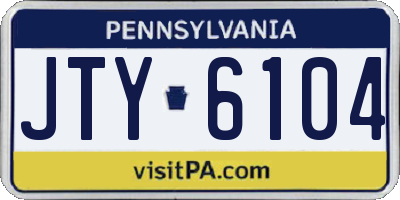 PA license plate JTY6104