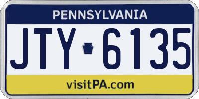 PA license plate JTY6135