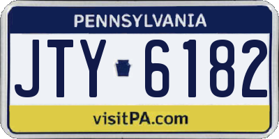 PA license plate JTY6182