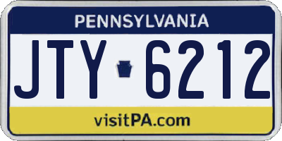 PA license plate JTY6212
