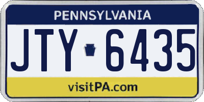 PA license plate JTY6435