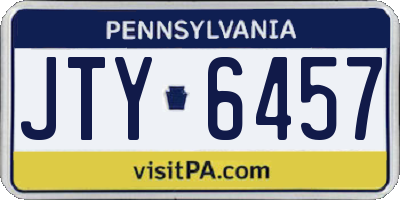 PA license plate JTY6457