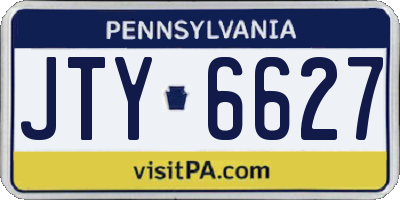 PA license plate JTY6627