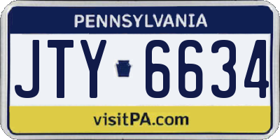 PA license plate JTY6634