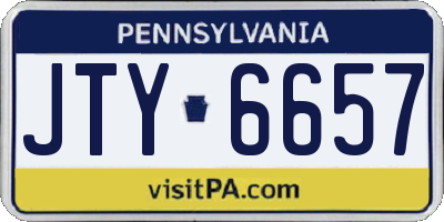 PA license plate JTY6657