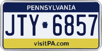 PA license plate JTY6857