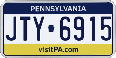 PA license plate JTY6915