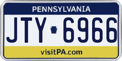 PA license plate JTY6966