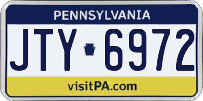 PA license plate JTY6972