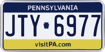 PA license plate JTY6977