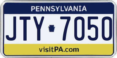 PA license plate JTY7050