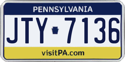 PA license plate JTY7136