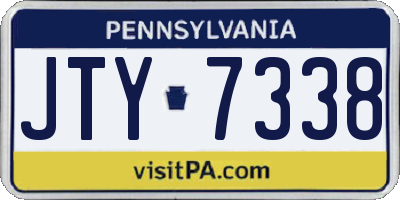 PA license plate JTY7338