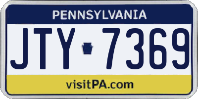PA license plate JTY7369