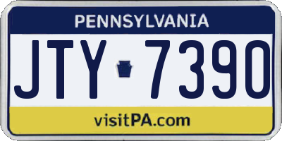 PA license plate JTY7390