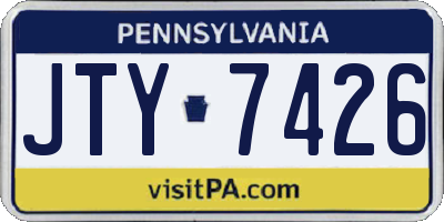 PA license plate JTY7426