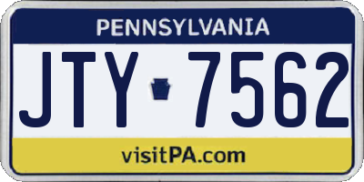 PA license plate JTY7562