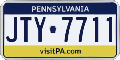 PA license plate JTY7711