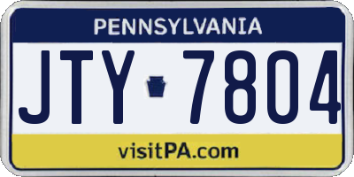 PA license plate JTY7804
