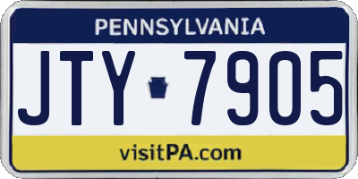 PA license plate JTY7905