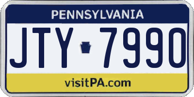 PA license plate JTY7990