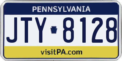 PA license plate JTY8128