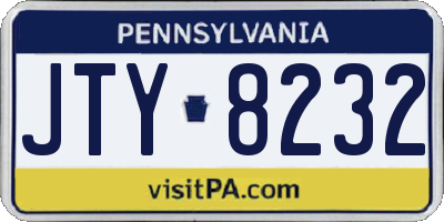 PA license plate JTY8232
