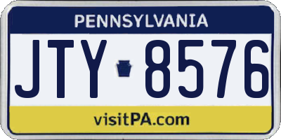 PA license plate JTY8576