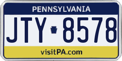 PA license plate JTY8578
