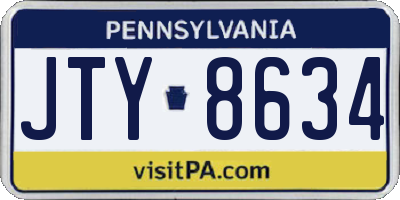 PA license plate JTY8634