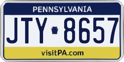 PA license plate JTY8657