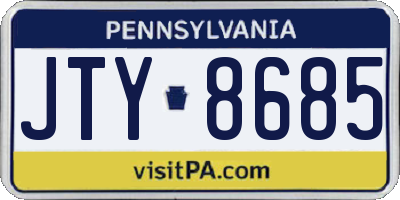 PA license plate JTY8685