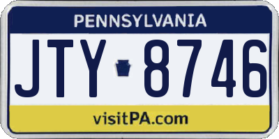 PA license plate JTY8746