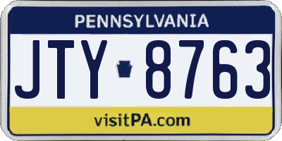 PA license plate JTY8763