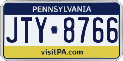 PA license plate JTY8766