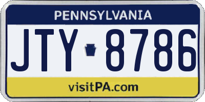 PA license plate JTY8786
