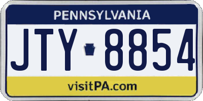 PA license plate JTY8854