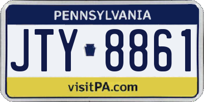 PA license plate JTY8861
