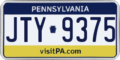 PA license plate JTY9375