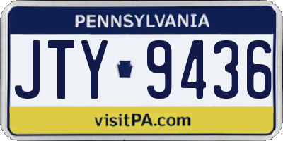 PA license plate JTY9436