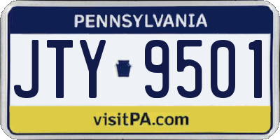 PA license plate JTY9501