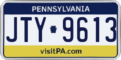 PA license plate JTY9613