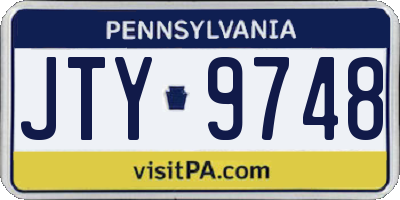 PA license plate JTY9748