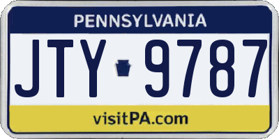 PA license plate JTY9787