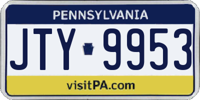 PA license plate JTY9953