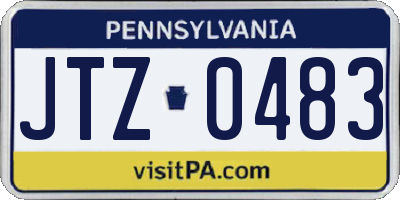 PA license plate JTZ0483