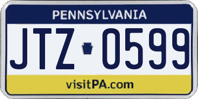 PA license plate JTZ0599