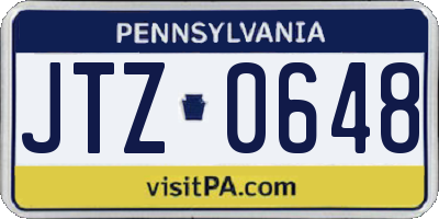 PA license plate JTZ0648