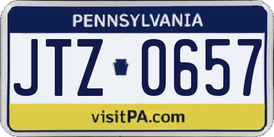 PA license plate JTZ0657