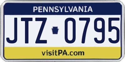 PA license plate JTZ0795